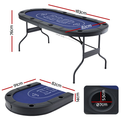 Poker Table Top Folding Poker Table 8 Player 183cm