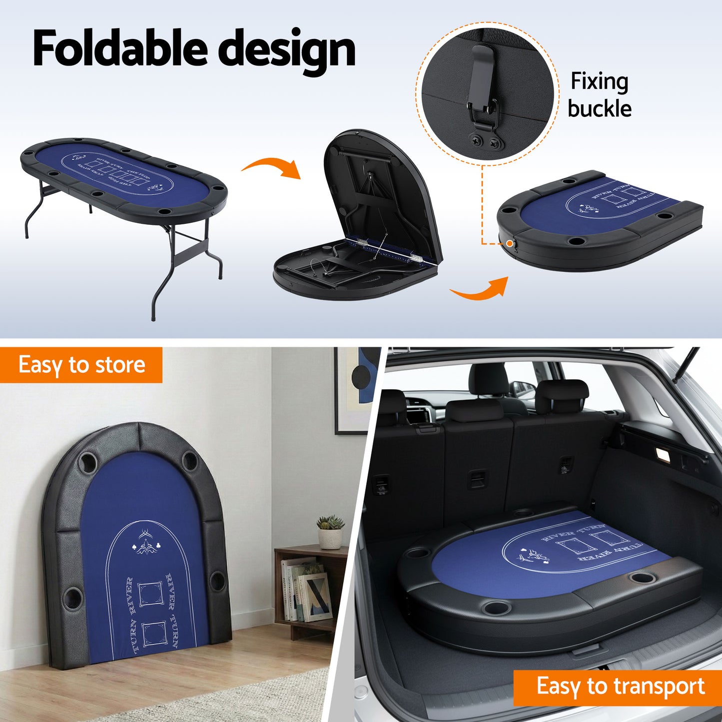 Poker Table Top Folding Poker Table 8 Player 183cm