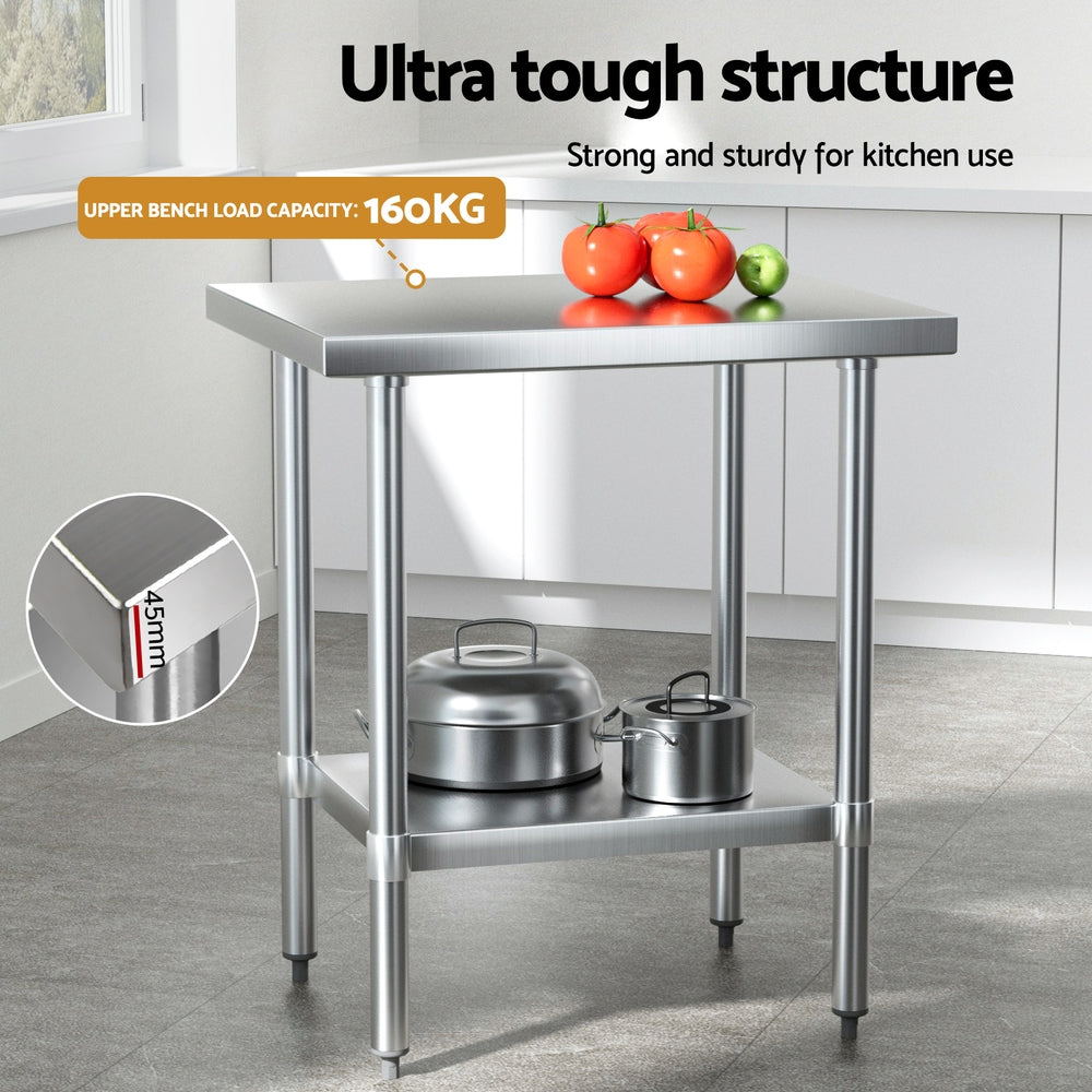 Cefito Stainless Steel Kitchen Bench Work Table 610 x760MM 430