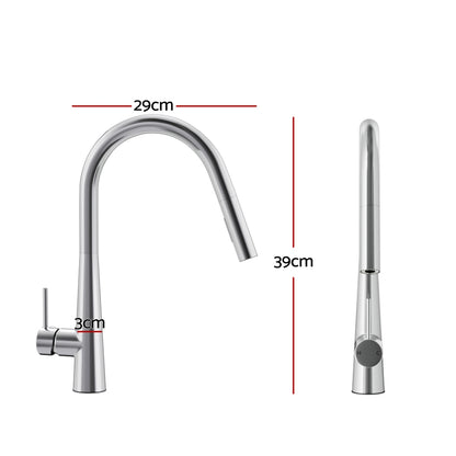 Kitchen Mixer Tap Pull Out Round 2 Mode Sink Basin Faucet Swivel WELS Chrome