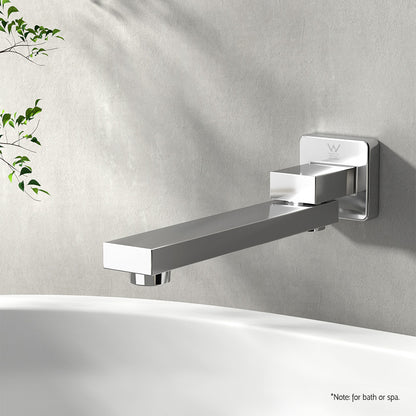 Cefito Bathroom Mixer Spout Wall Bath Tap Square Swivel Bathtub Chrome