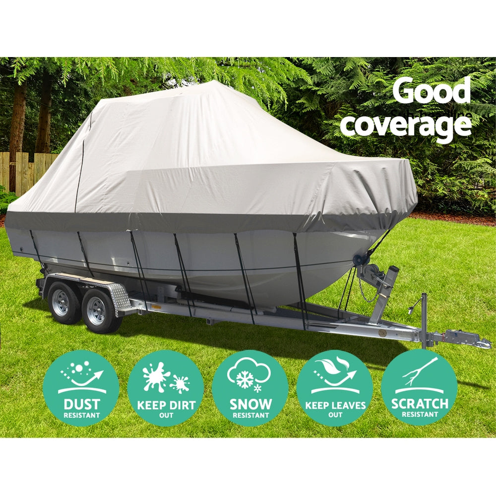 Seamanship Boat Cover 19-21ft Trailerable Jumbo Marine Grade Heavy Duty Grey