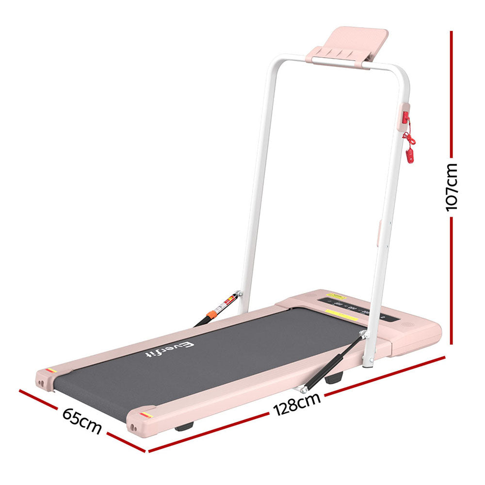 Everfit Treadmill Electric Walking Pad Under Desk Home Gym Fitness 400mm Pink