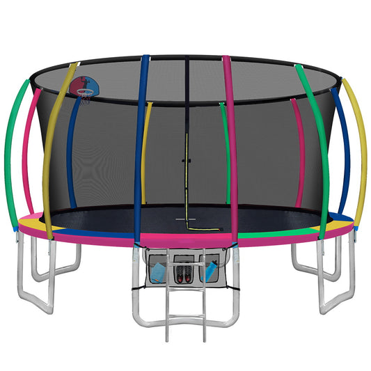 Everfit 16FT Trampoline for Kids w/ Ladder Enclosure Safety Net Rebounder Colors