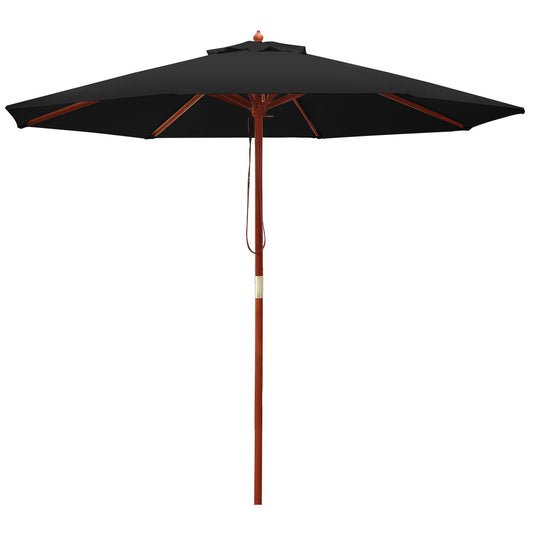 Instahut 2.7m Outdoor Umbrella Pole Umbrellas Beach Garden Sun Stand Patio Black