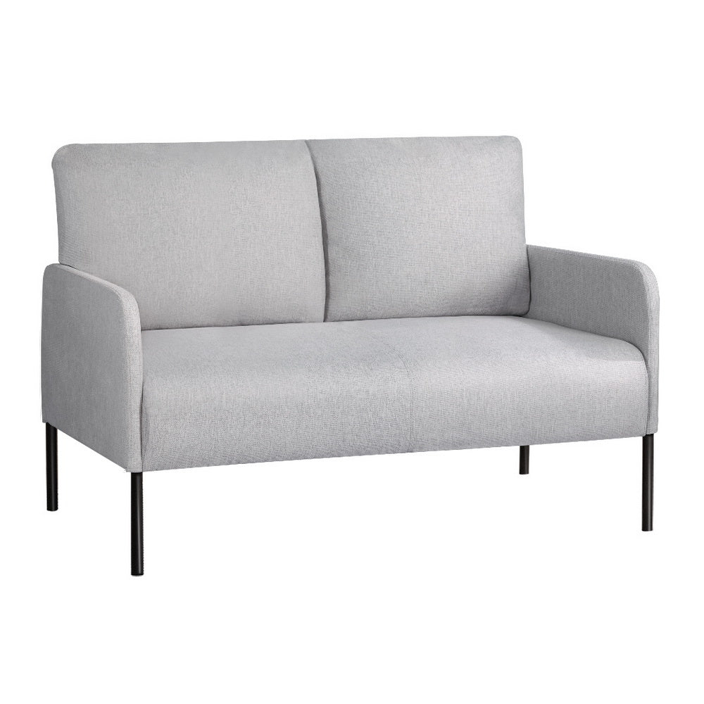 Artiss Armchair 2-Seater Sofa Accent Chair Loveseat Grey Linen Fabric Metal Leg