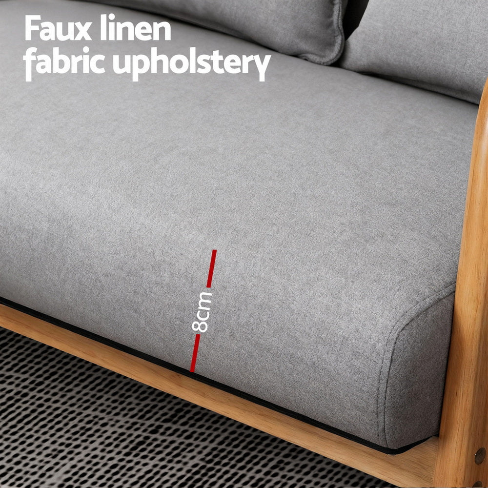 Artiss Armchair 2-seater Loveseat Fabric Grey