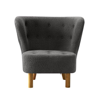 Artiss Armchair Lounge Accent Chair Armchairs Couch Chairs Sofa Bedroom Charcoal