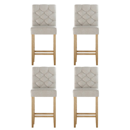 Artiss 4x Bar Stools Linen Upholstered Chairs