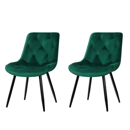 Artiss Dining Chairs Velvet Green Set of 2 Starlyn