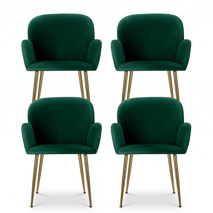 Artiss Dining Chairs Set of 4 Velvet Armchair Green