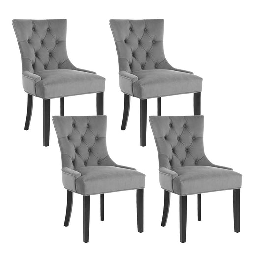 Artiss Dining Chairs Set of 4 Velvet French Provincial Grey