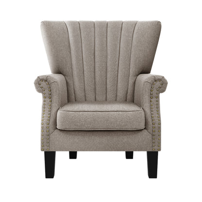 Artiss Armchair Wingback Beige Andrew