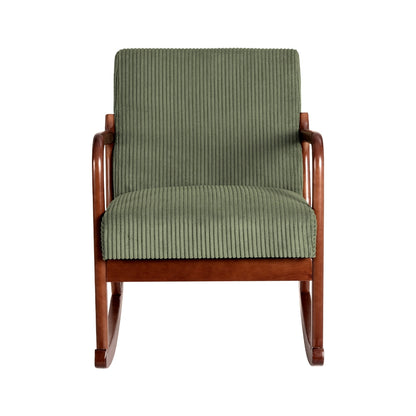 Artiss Rocking Armchair Nursery Chair Corduroy Green