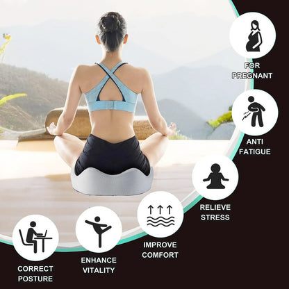 Hivvago Memory Foam Seat Cushion – Ergonomic Support for Office, Car & Home, Grey