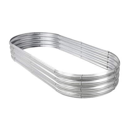 Hivvago Raised Garden Bed – Galvanized Steel Planter Box with Open Base, Silver