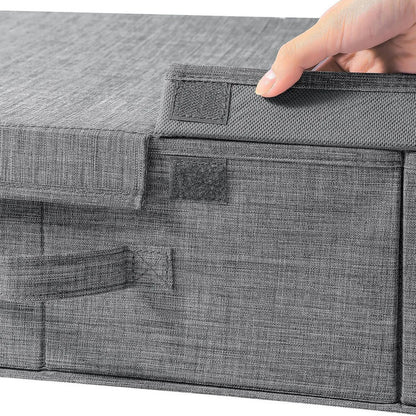 Hivvago Underbed Storage Container – Foldable Box with Lids & Label Pocket