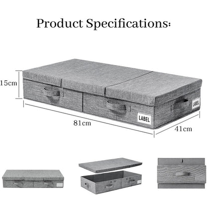 Hivvago Underbed Storage Container – Foldable Box with Lids & Label Pocket