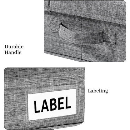 Hivvago Underbed Storage Container – Foldable Box with Lids & Label Pocket