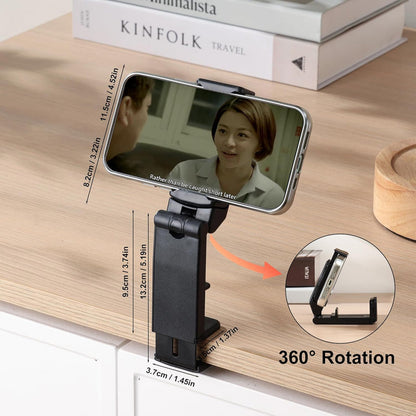 Urbanoki Airplane Phone Holder Mount 360° Rotation Stand for Travel Desk - Black