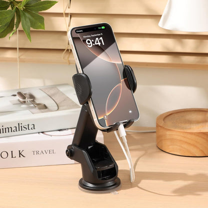 Urbanoki 4 in 1 Car Phone Holder Dashboard Windshield Vent Mount for All Phones - Black