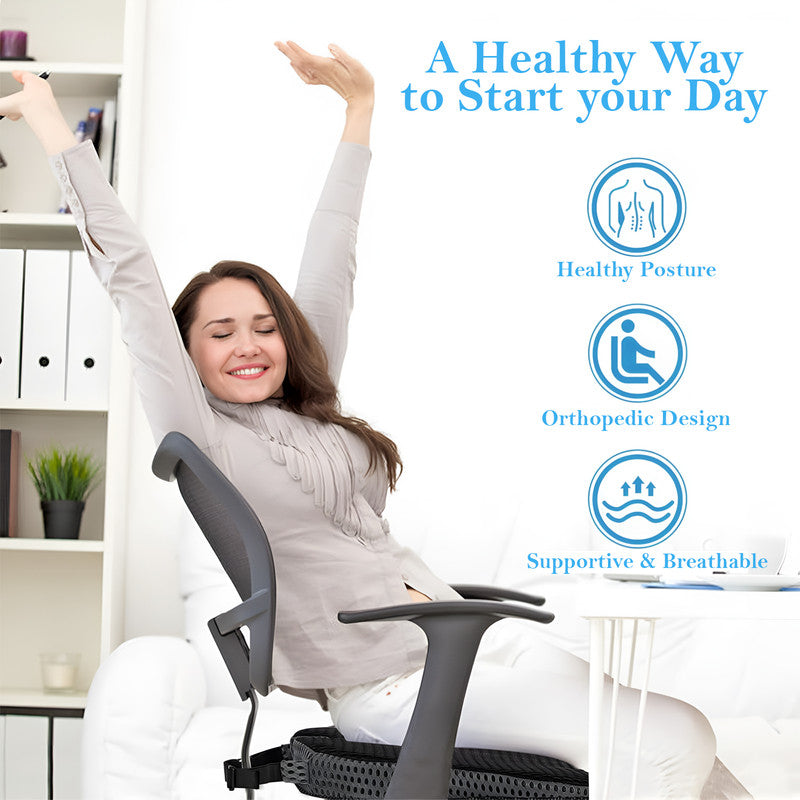 Vagooz Car Wedge Seat Cushion – Memory Foam Booster with Non-Slip Base, Black