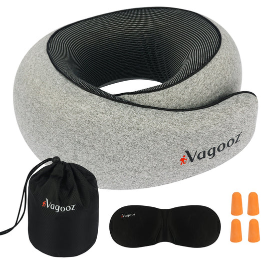 Vagooz Memory Foam Travel Neck Pillow Set