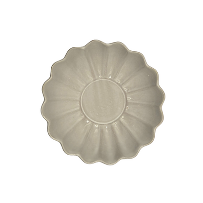 Set of 2 Scalloped Terracotta Bowls | White Glaze Finish | Decorative & Serving Bowls