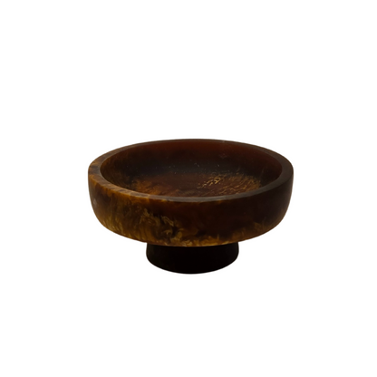 Hand-Poured Pedestal Serving Bowl – Small Caramel Resin Bowl for Snacks & Sides