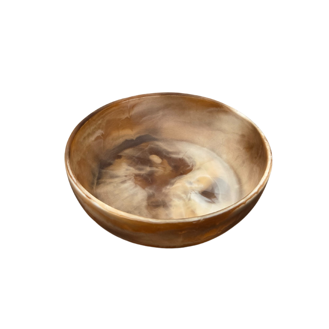 Halo Swirl Resin Serving Bowl – Latte- Marbled Decorative & Serveware Bowl