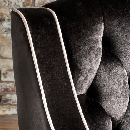 Lara Two Tone Tufted Black New Velvet Club Armchair
