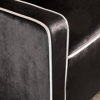 Lara Two Tone Tufted Black New Velvet Club Armchair