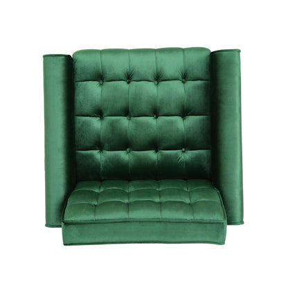 Lewisham Emerald Tufted Velvet Armchair