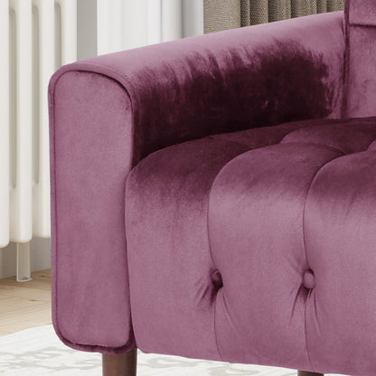 Lewisham Raisin Tufted Velvet Armchair