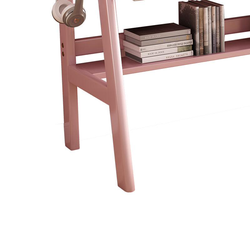 Ave Solid Wood Study Desk with Shelf and Drawers/Bookcase/Rubberwood/Natural wood color