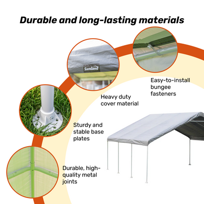 Samland Portable Carport Garage Shelter Canopy Double Size 18x20FT
