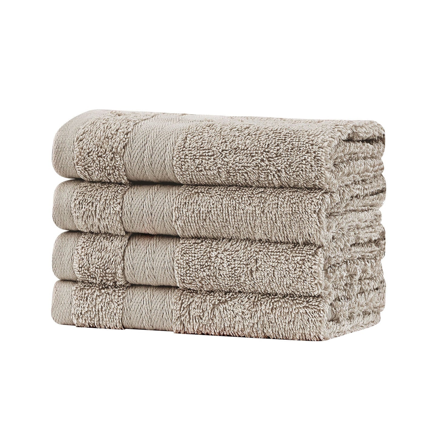 Samland Premium Cotton Washcloths 4-Pack Quick-Dry Face Towels Set-Linen