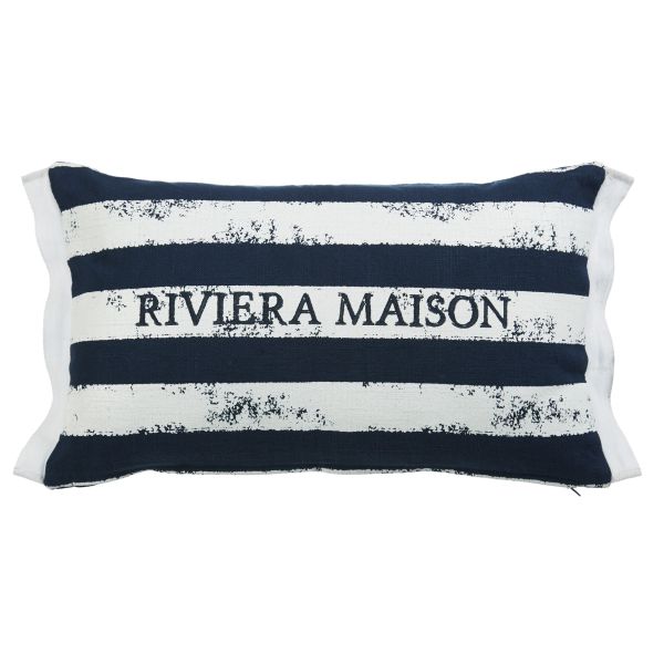 Brave Stripe Dark Blue Cushion by Bedding House