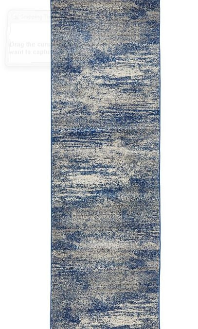 Mirage 355 Blue Runner By Rug Culture-500X80CM - RUNNER