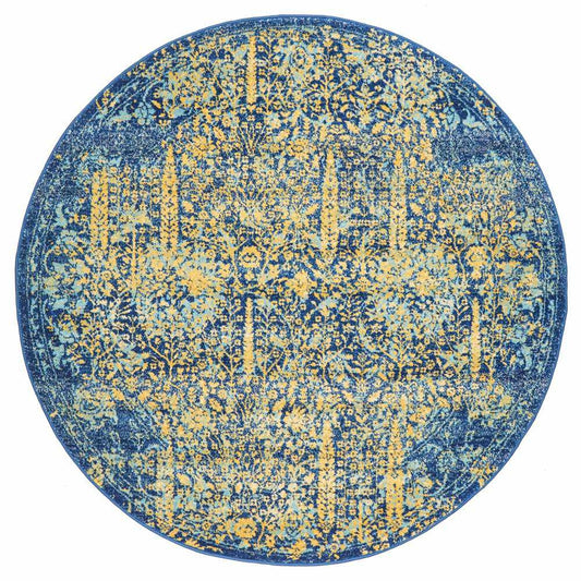 Radiance 411 Royal Blue Round by Rug Culture - 200 x 200 cm - ROUND