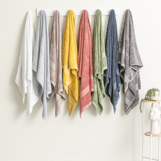 Stella 650 GSM Soft Bamboo Cotton 14 Piece Silver Bath Towel by Renee Taylor