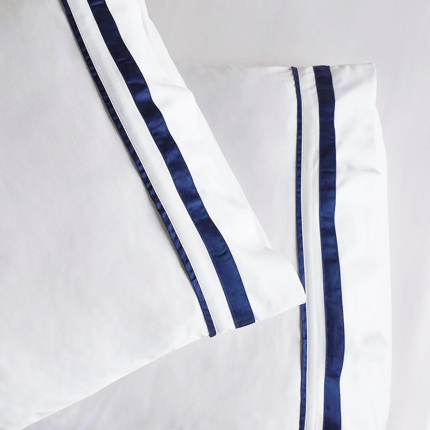 Cloud 1000 TC Egyptian Cotton White Navy Deep Queen Sheet sets by Renee Taylor