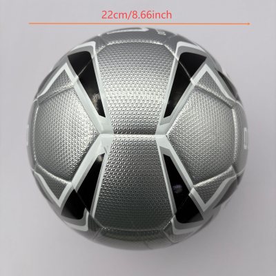 A mirror football with black and white color matching, professional anti-slip and wear-resistant design, exclusive football for fans, three-piece set with net bag, air needle and air pump, the best prize in campus competition, and a sports gift from fathe