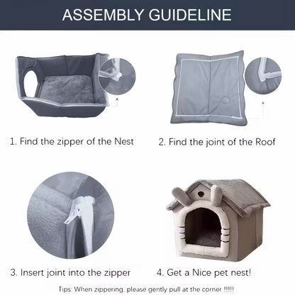 Comfortable pet house for cats and dogs - detachable, washable, four-level universal bed