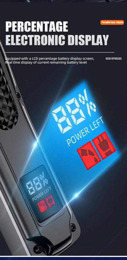 electric hair clipper two-piece set features a trendy and convenient design to meet the needs of family haircuts.   It is safe and easy to operate, providing powerful and precise trimming for styling, beard and sideburns care.   It can easily create an el