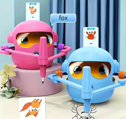 Smart Children's Drawing Robot, an automatic drawing robot toy and interactive educational painting machine. This intelligent robot is a fun educational toy, equipped with 100 cards, suitable for boys and girls aged 3 and above. It makes a perfect gift fo