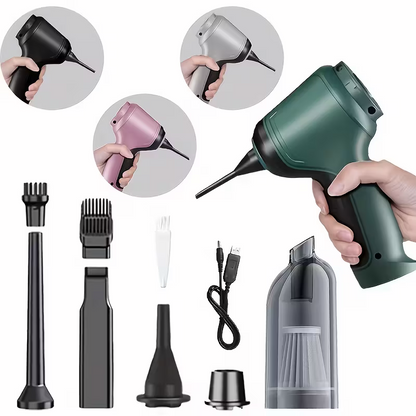 Three-in-one high-power cordless vacuum cleaner, suitable for both car and home use, with an ultra-long battery life. It can vacuum, blow air, remove dust, and clean pet hair. It comes with a variety of accessories and is ready to use immediately