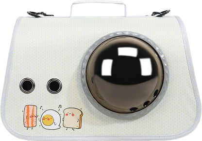 Printed Space Capsule Cat Bag, Large Capacity Crossbody Dog Bag, Universal Pet Bag for All Seasons