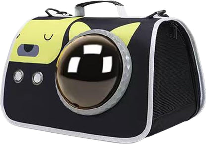 Printed Space Capsule Cat Bag, Large Capacity Crossbody Dog Bag, Universal Pet Bag for All Seasons