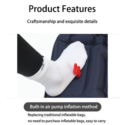 Ultralight Camping Sleeping Pad: Built-in Foot Pump, Integrated Pillow – Compact, Waterproof for Hiking/Backpacking (Dark Blue)